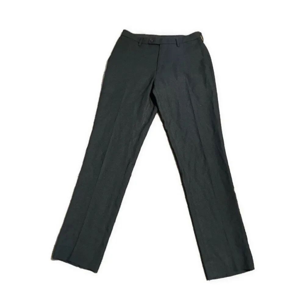 uniqlo mens dark blue pleated dress pants 31 X 34